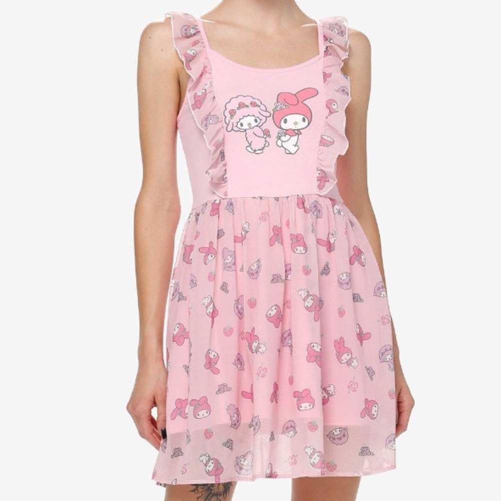 My Melody & My Sweet Piano Flutter Dress Hot Topic Sanrio Hello Kitty